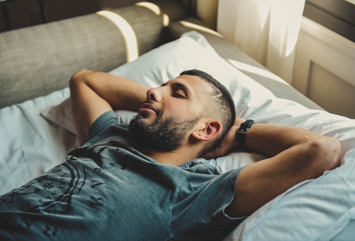 Man experiencing stress relief